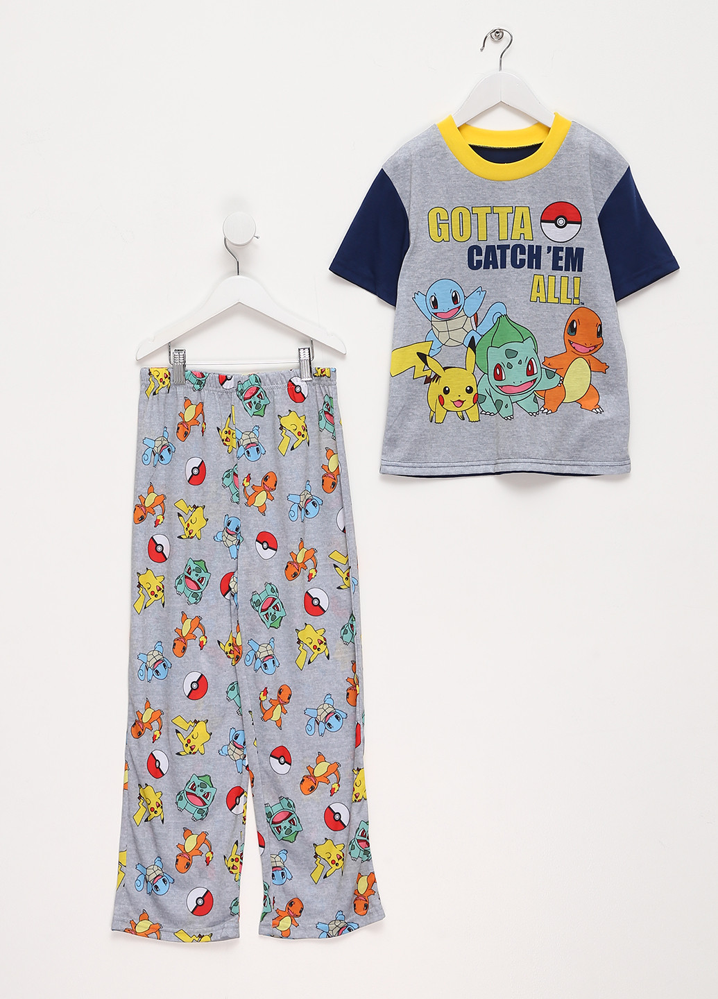 Серая всесезон пижама (футболка, брюки) футболка + брюки Pokemon