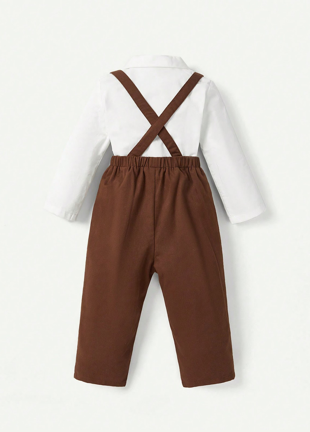 Коричневий демісезонний комплект (сорочка, комбінезон, метелик) SHEIN