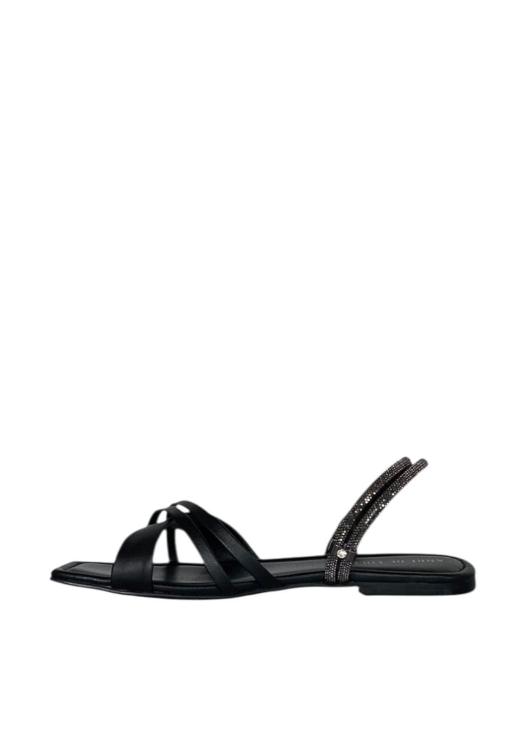 Черные босоножки Anri de Collo без застежки с камнями