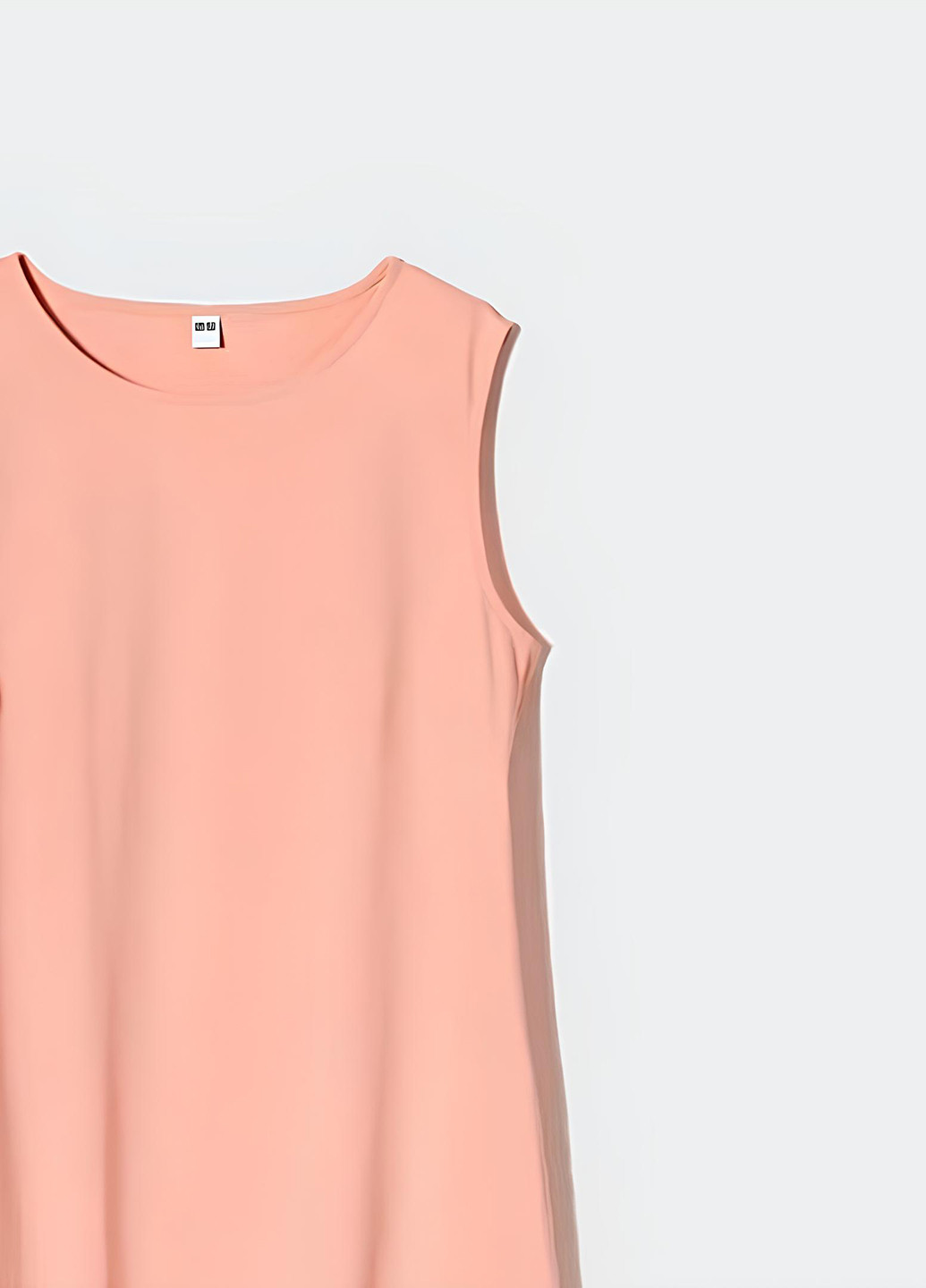 Светло-оранжевое кэжуал платье а-силуэт Uniqlo однотонное