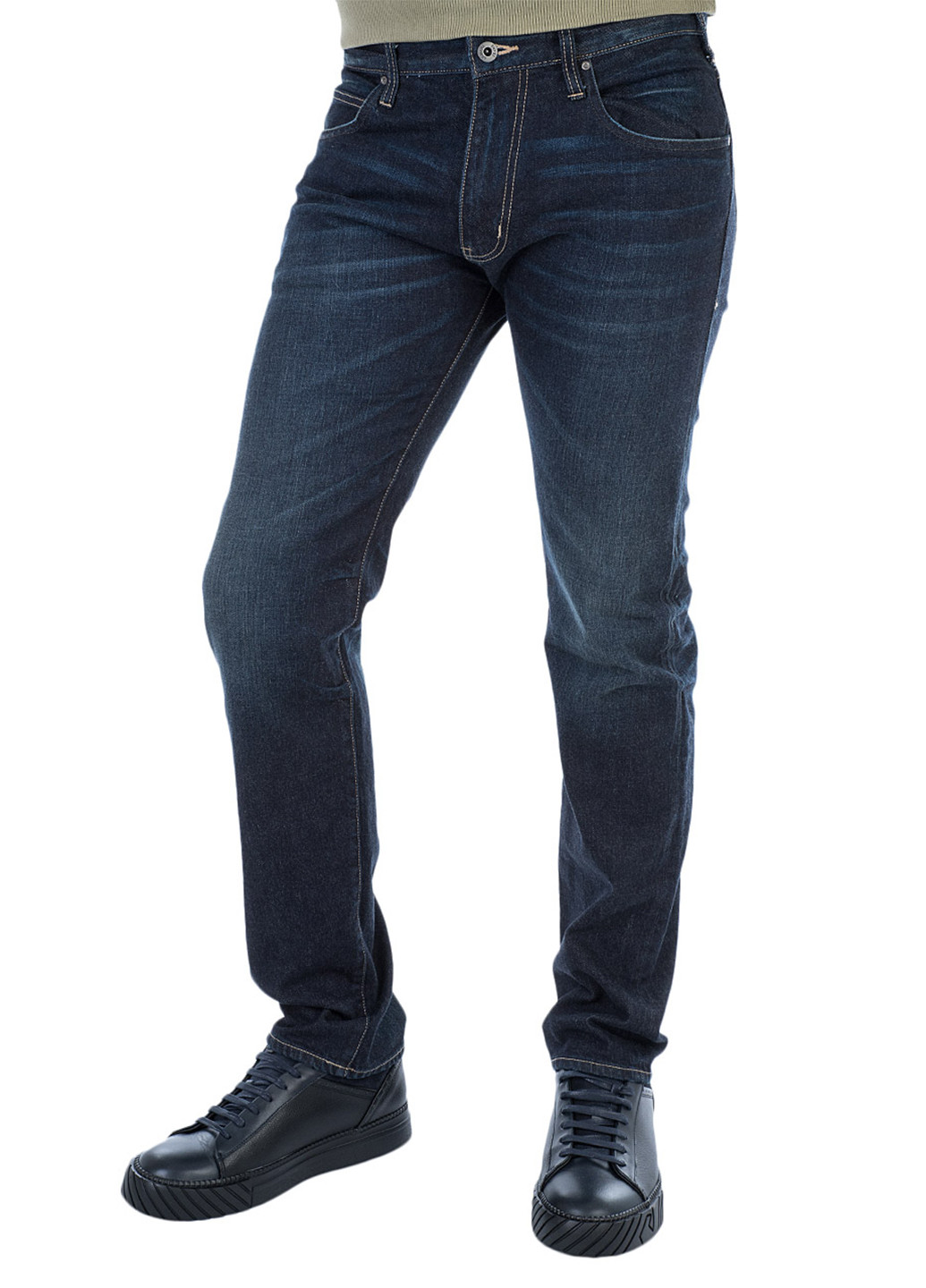 Светло-синие демисезонные зауженные джинсы Armani Jeans