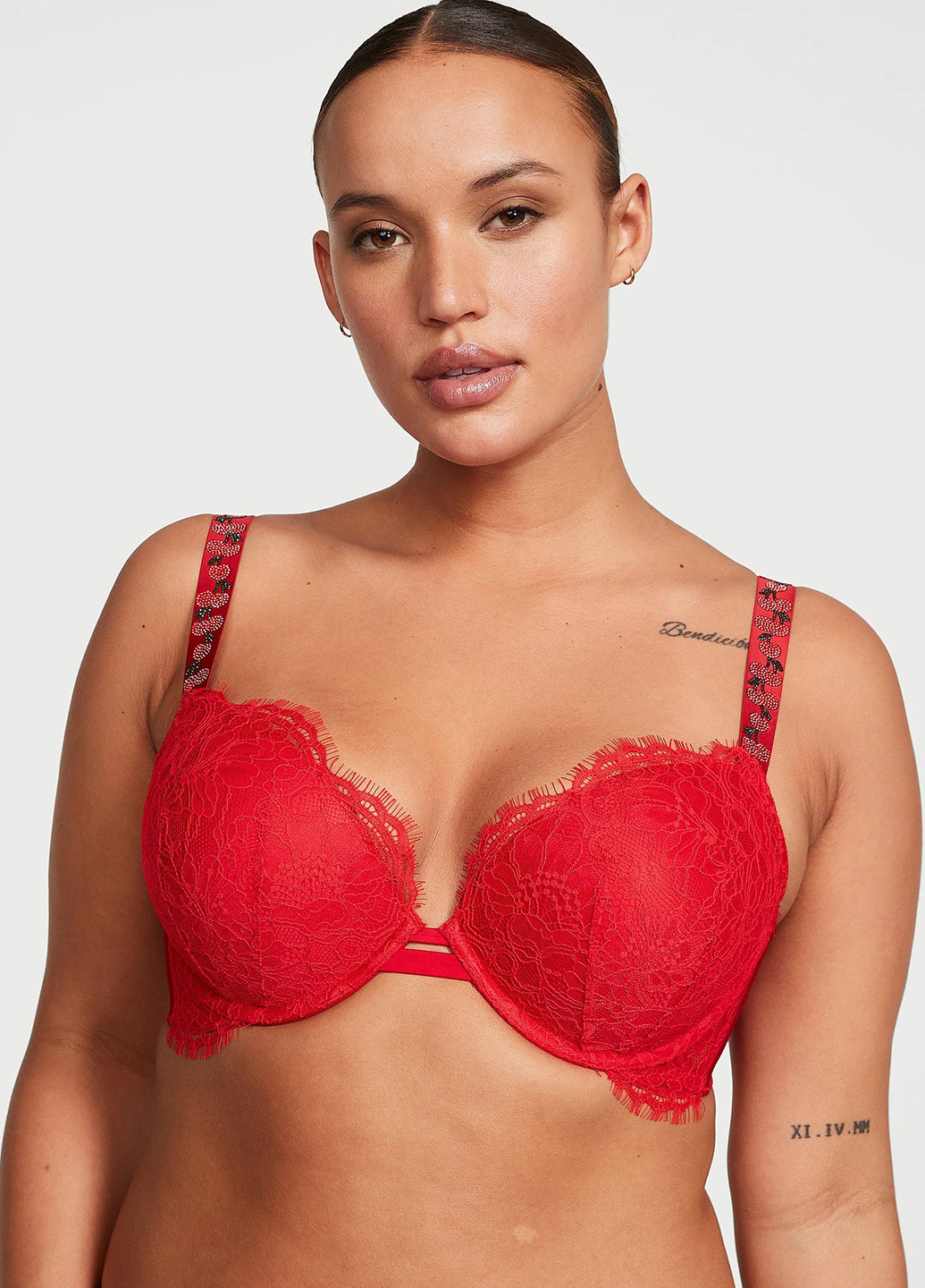 Красный демисезонный комплект (бюстгальтер, пояс, трусики) Victoria's Secret