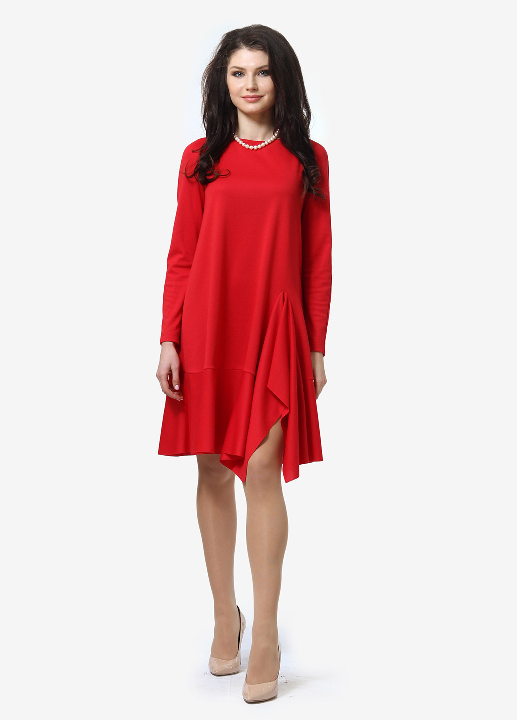 Червона кежуал сукня, сукня а-силует FEM однотонна
