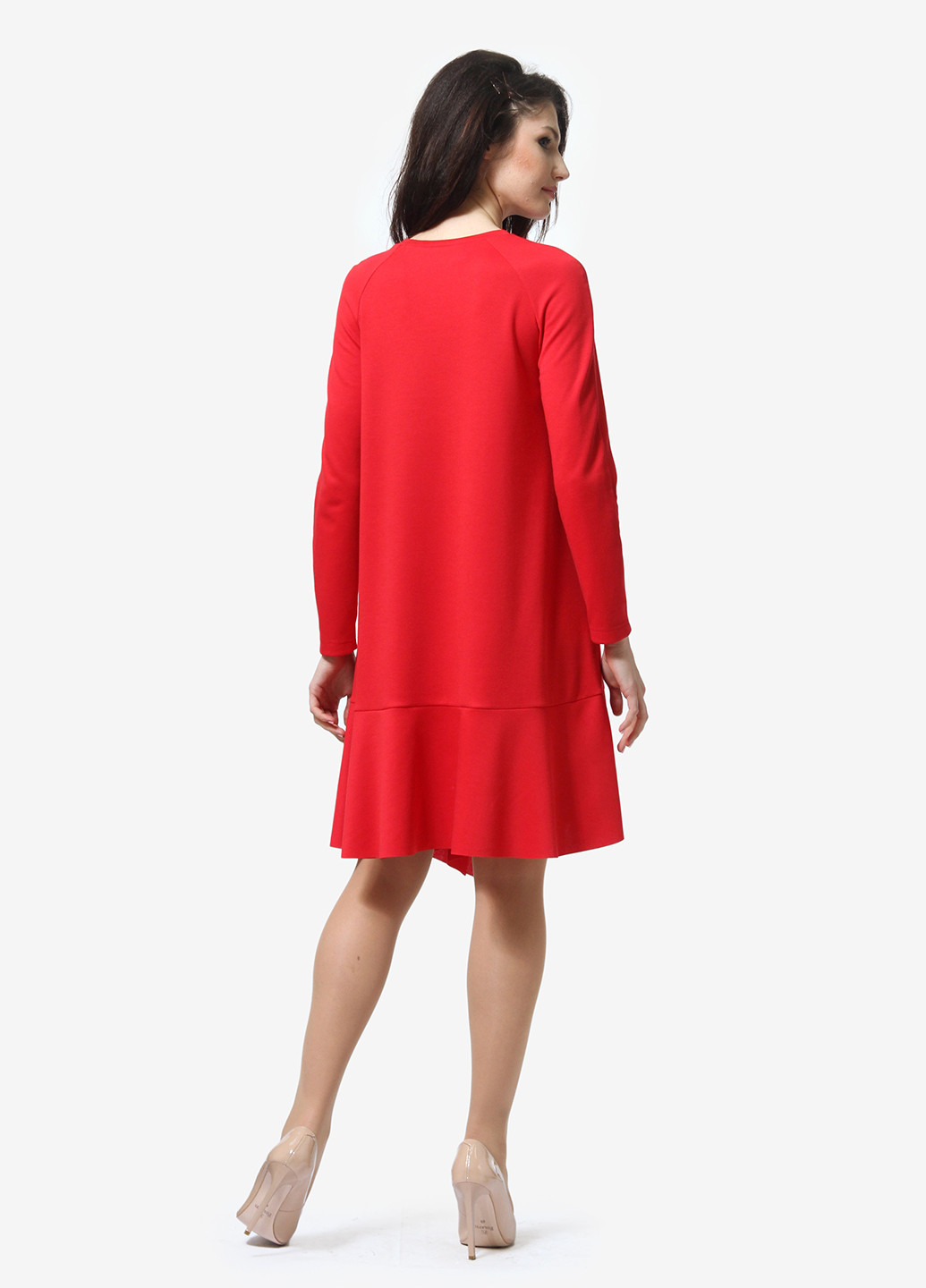 Червона кежуал сукня, сукня а-силует FEM однотонна