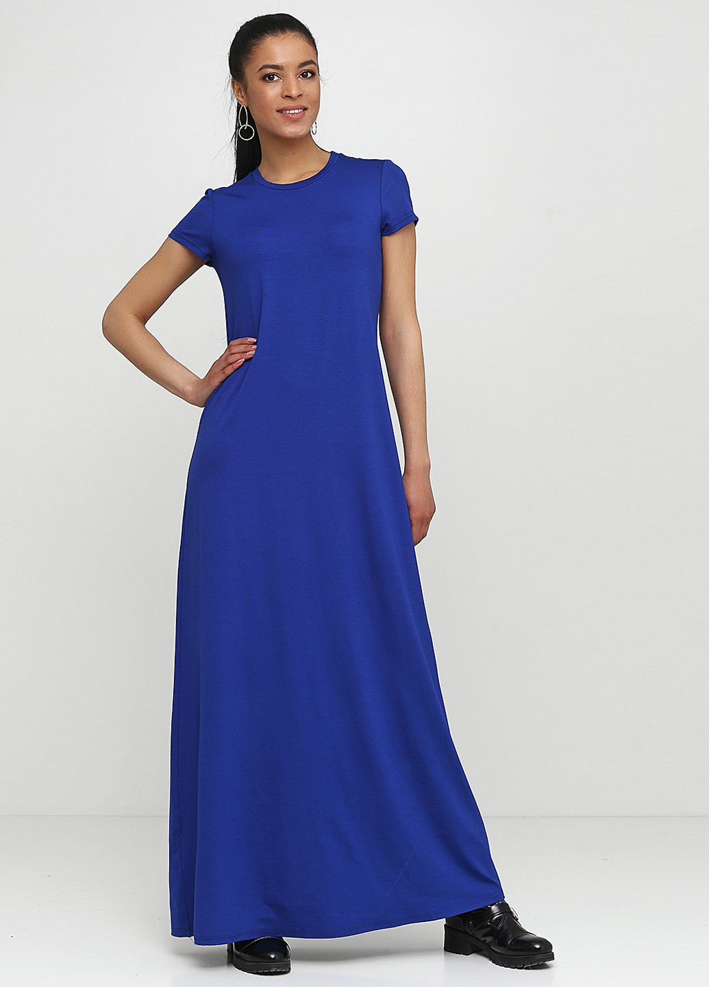 Синее кэжуал платье Jhiva однотонное