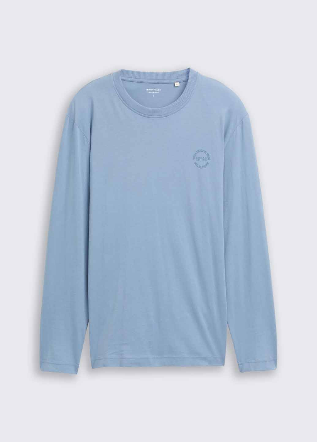 Лонгслів Tom Tailor логотип блакитний кежуали бавовна