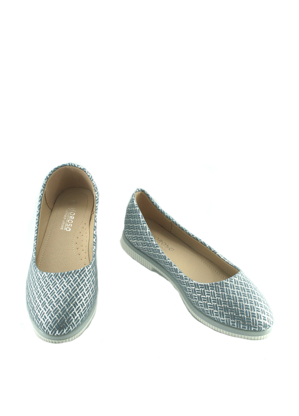Жіночі балетки | бірюзові геометричні без декору штучна шкіра (294536109)