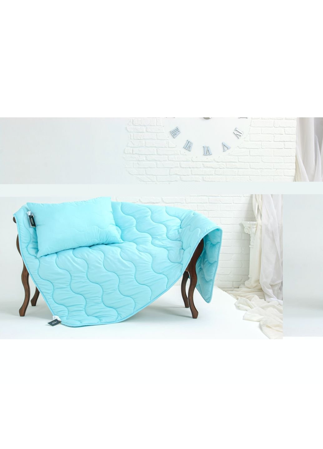 Ковдра Набір EcoSilk №1658 Eco Light Blue Ковдра 172х205+ подушка (2200002655040) Mirson (254078471)