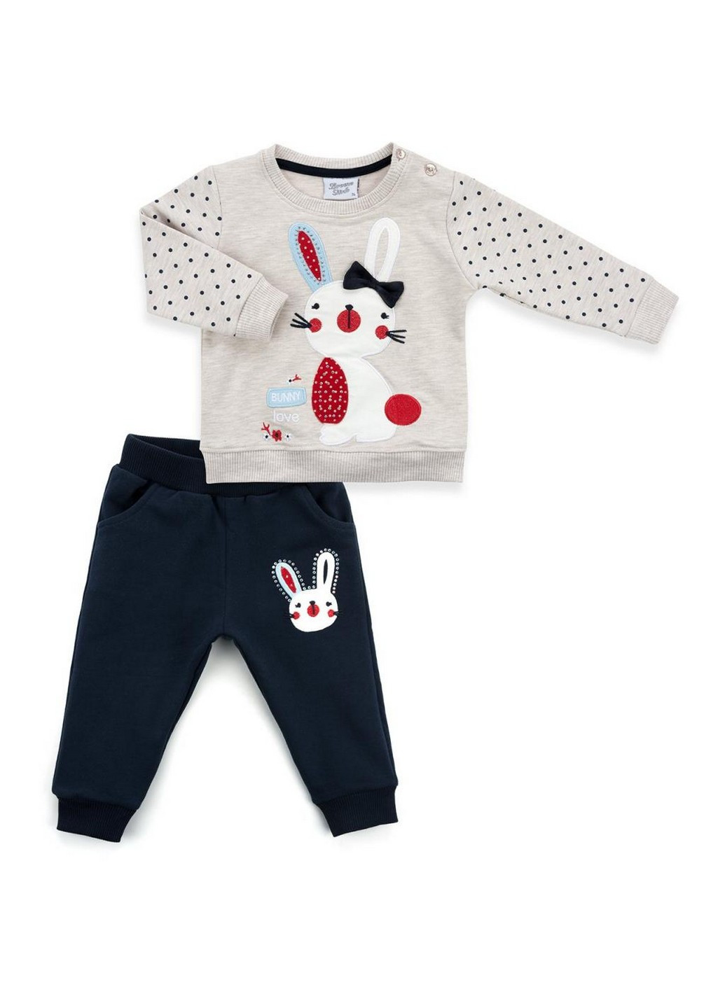 Бежевий демісезонний костюм десткий з зайчиками (10188-74g-beige) Breeze