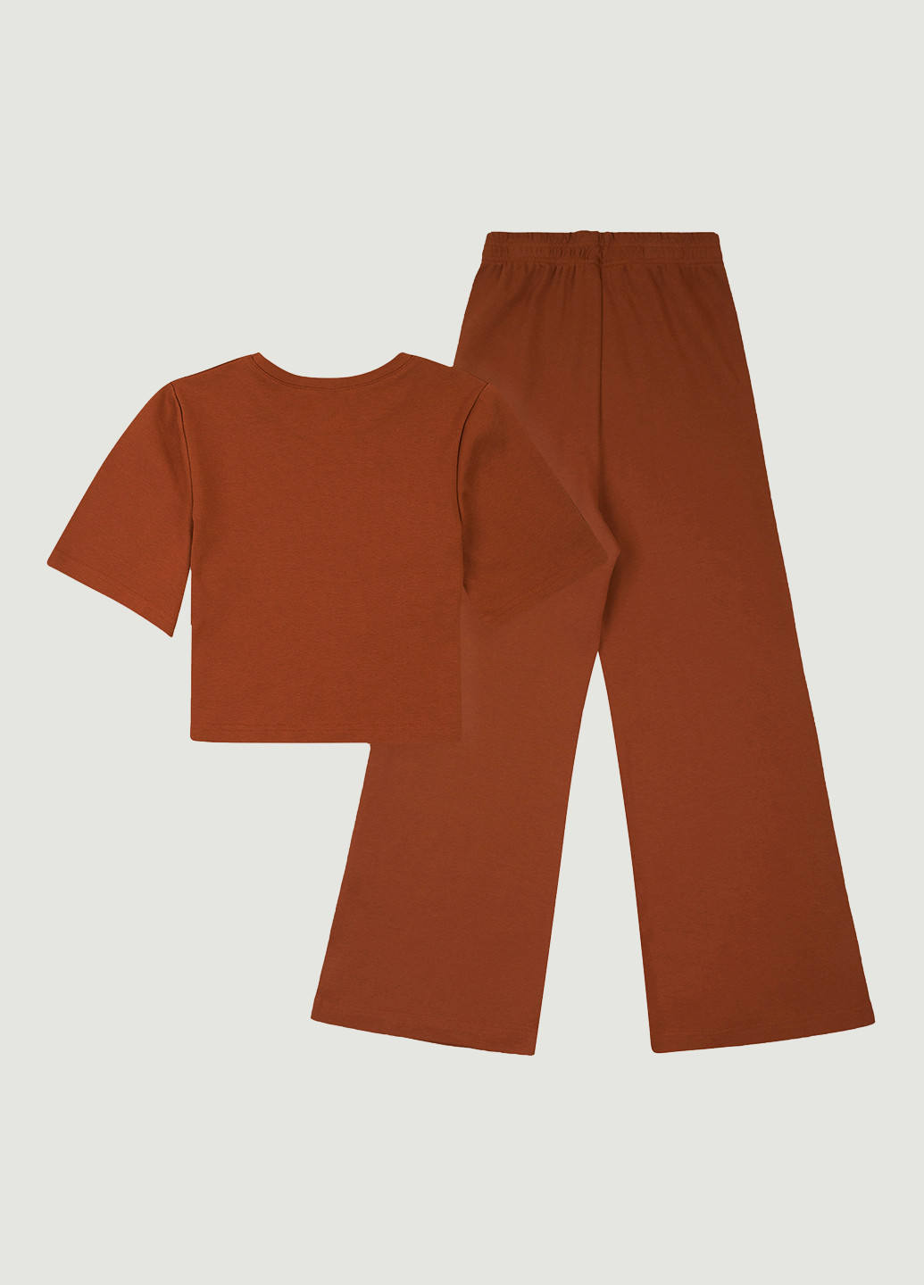 Коричневый летний комплект (топ, брюки) Garnamama