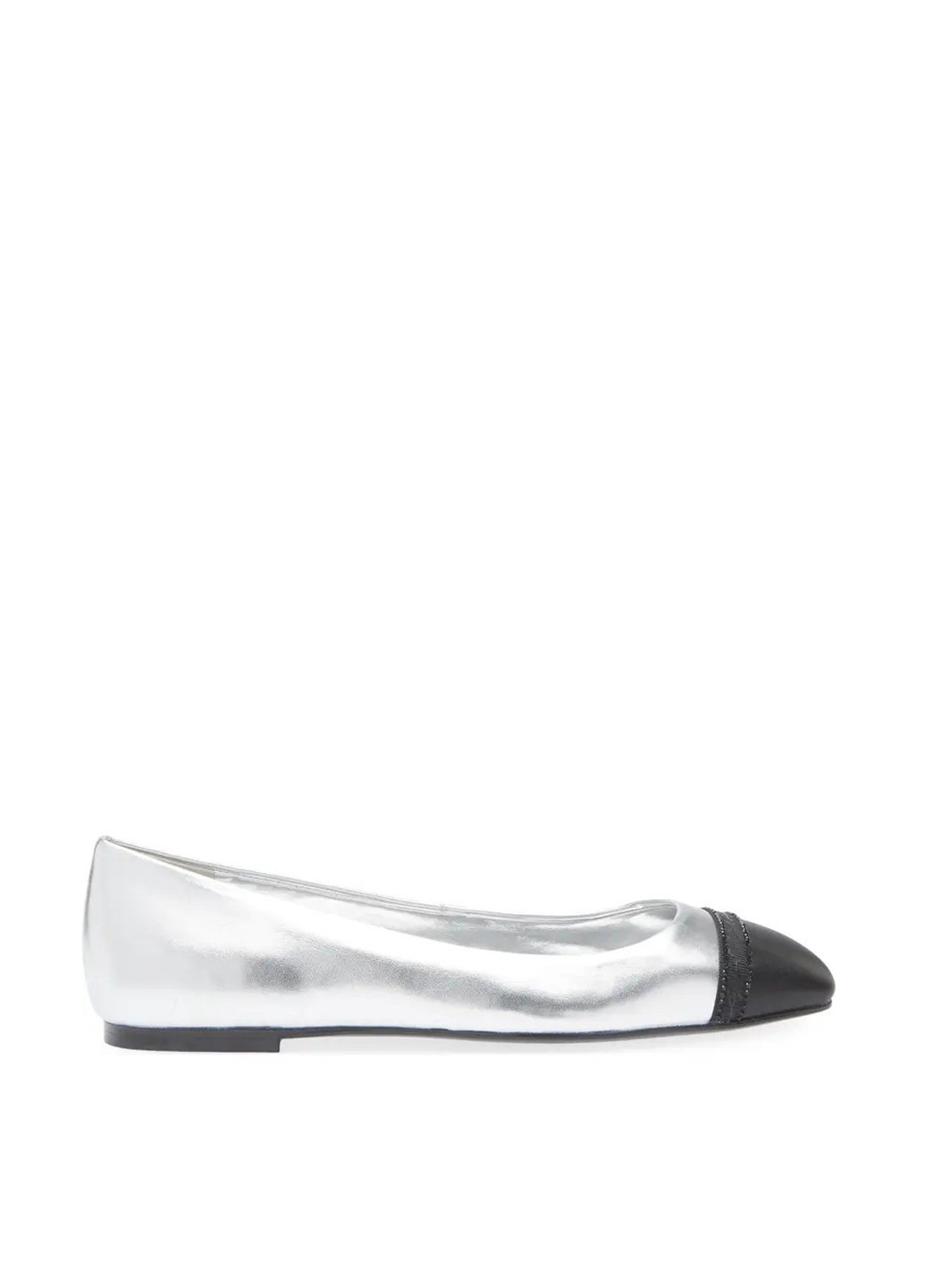 Жіночі балетки Karl Lagerfeld | сріблясті однотонні стрази штучна шкіра (341249991)