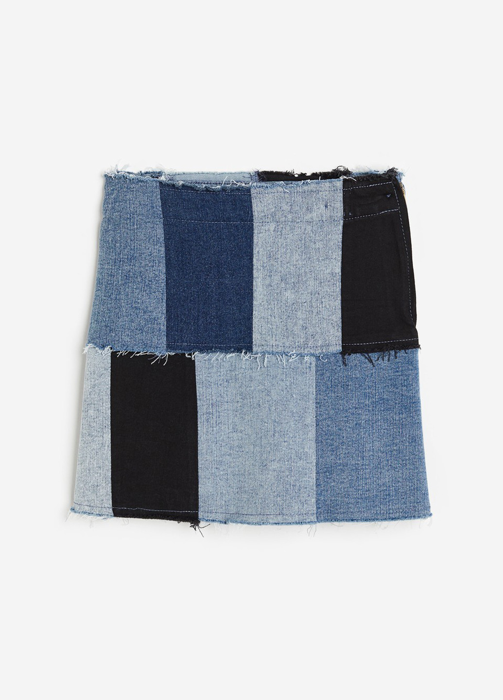 Разноцветная джинсовая колор блок юбка H&M