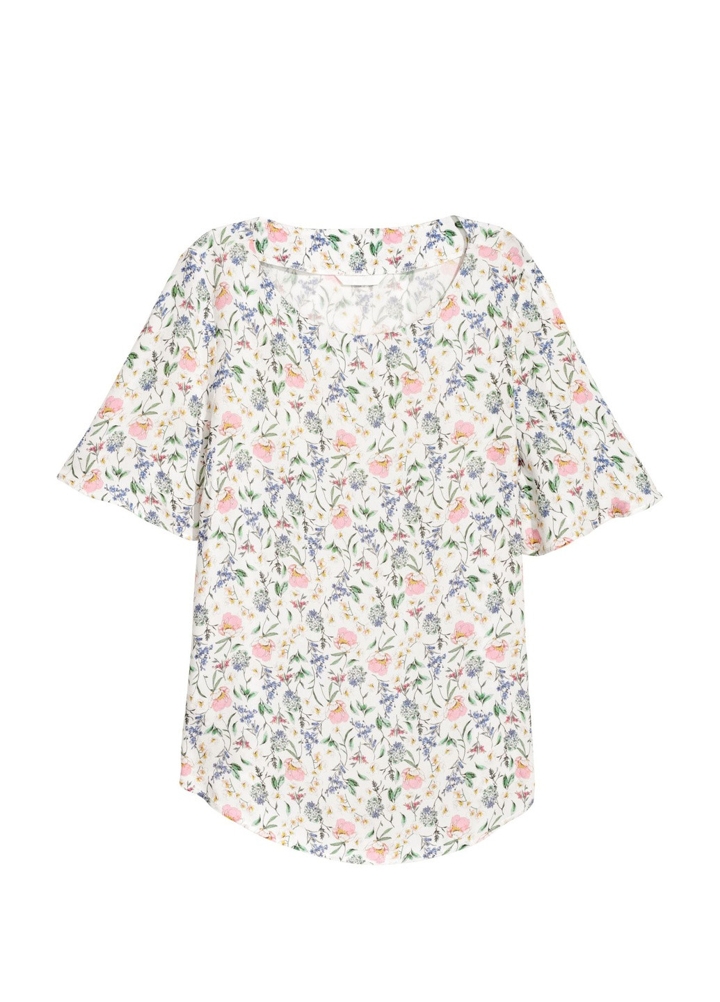 Комбинированная летняя блуза с к/р H&M