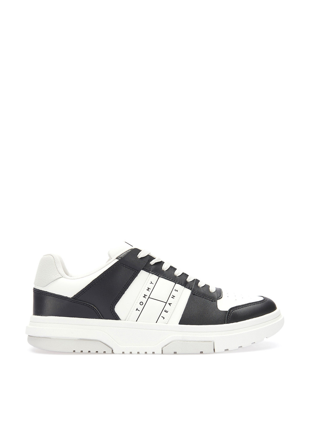 Черно-белые демисезонные кроссовки Tommy Hilfiger THE BROOKLYN LEATHER