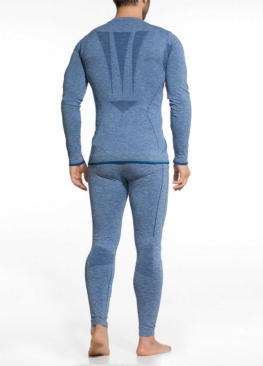 Термокостюм (лонгслив, кальсоны) DoReMi меланж синий спортивный полиамид