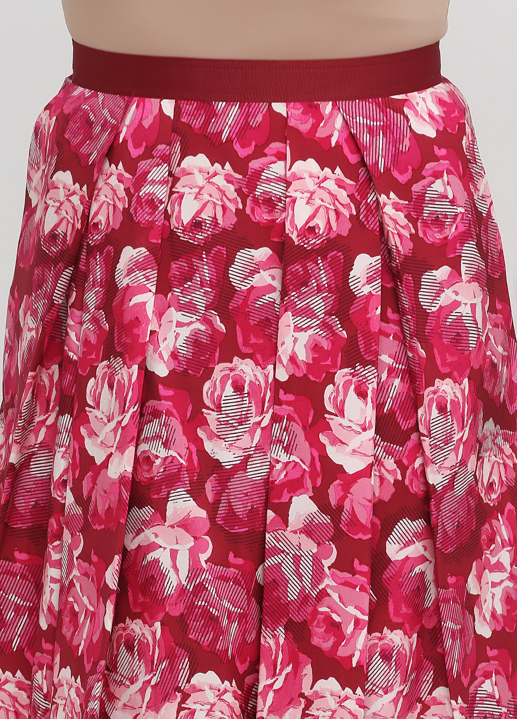 Малиновая кэжуал цветочной расцветки юбка Armand Ventilo а-силуэта (трапеция)