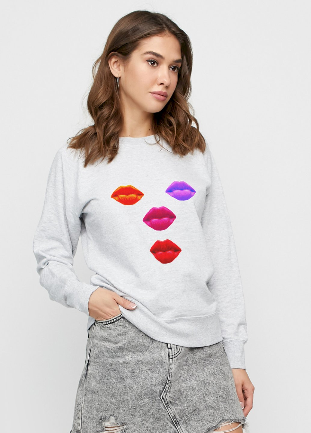 Серый свитшот женский /no flis/ YAPPI рисунок (251467838)