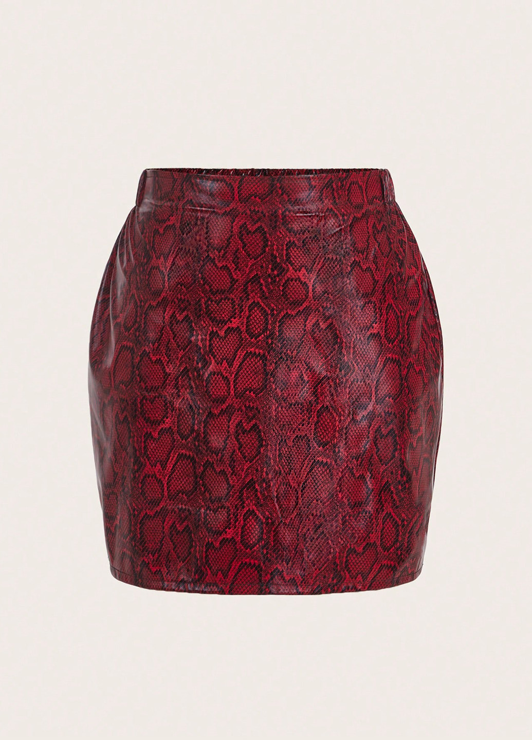 Красная кэжуал змеиный юбка SHEIN