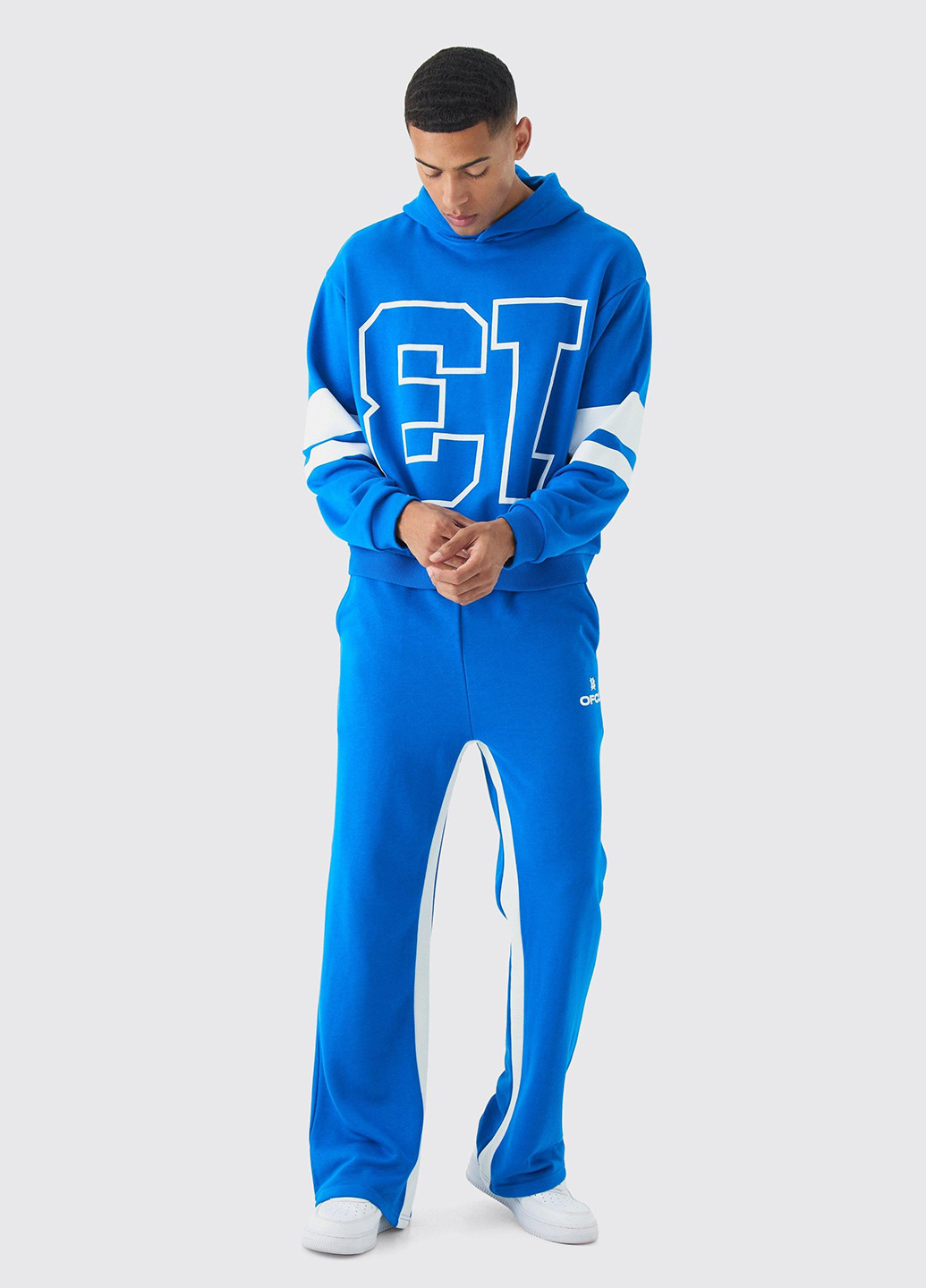 Синие спортивные, кэжуал демисезонные прямые брюки Boohoo