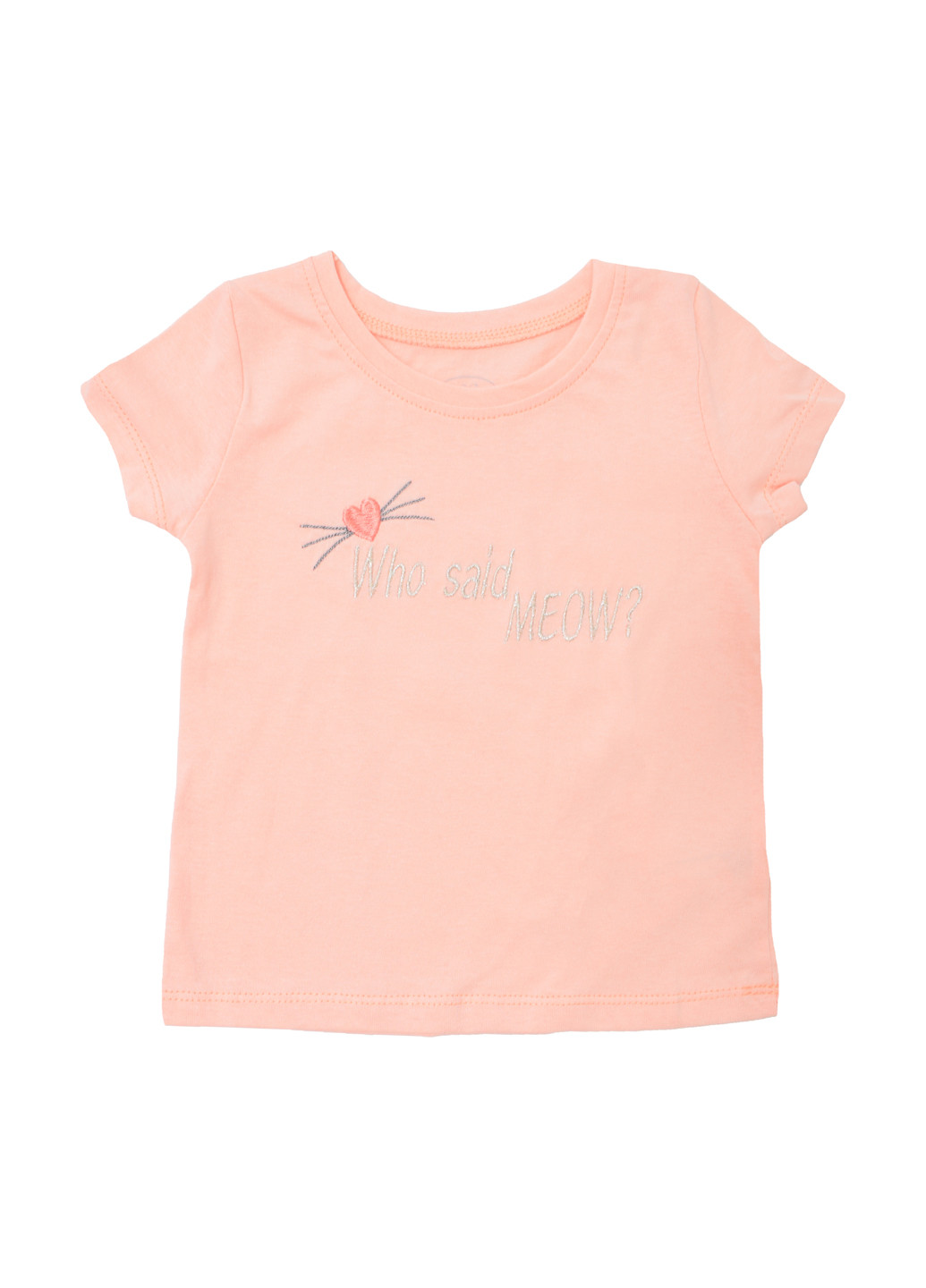 Персиковая летняя футболка Фламинго
