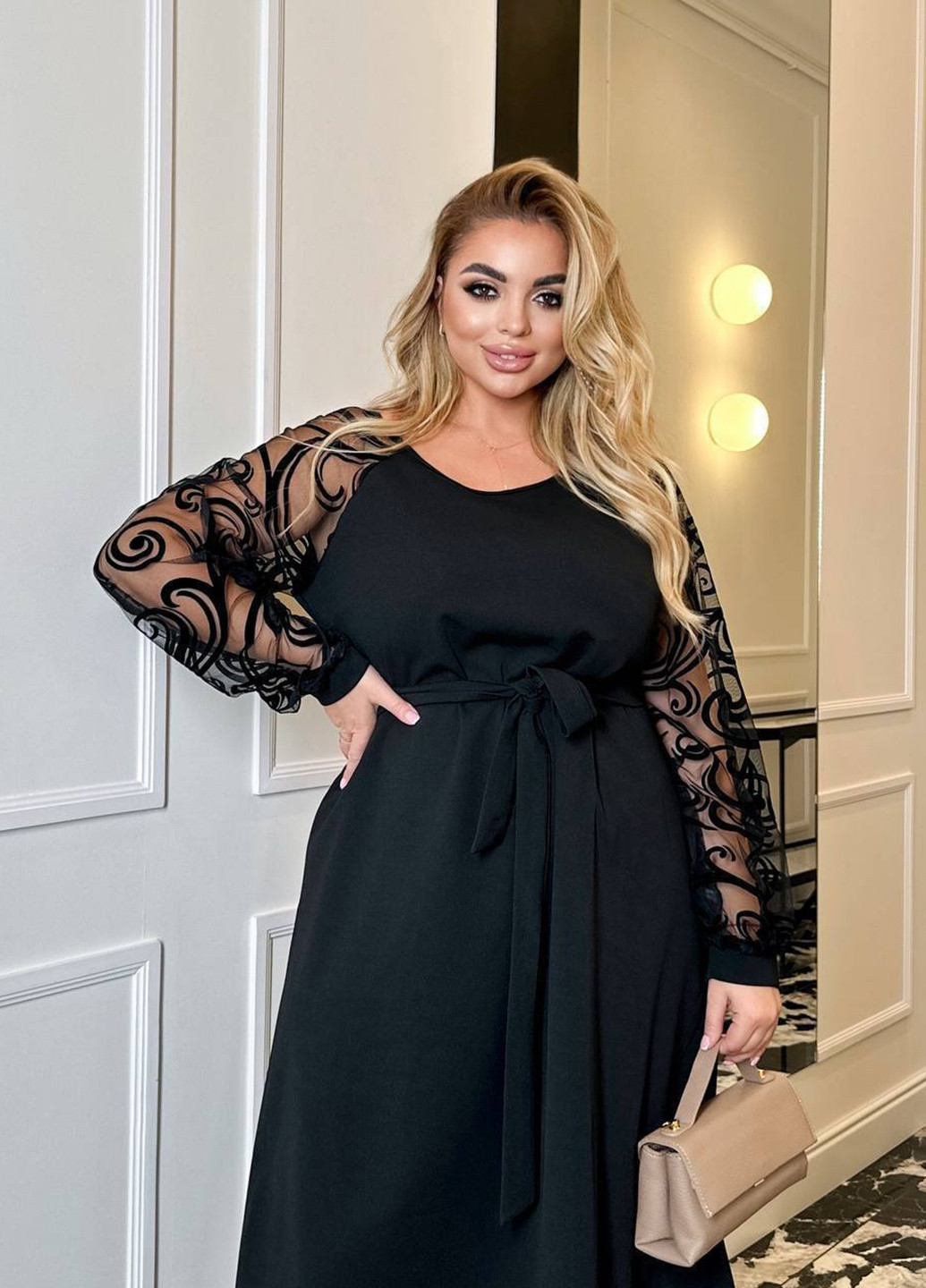 Черное праздничный, вечернее платье а-силуэт No Brand однотонное