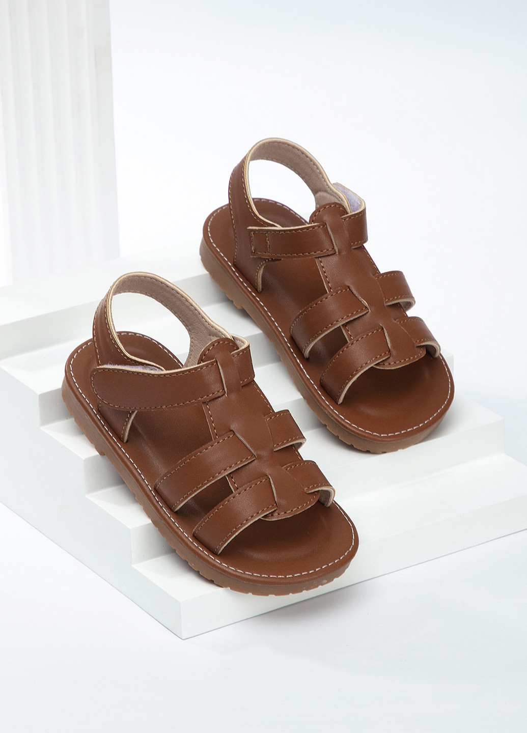 Коричневые кэжуал босоножки SHEIN на липучке