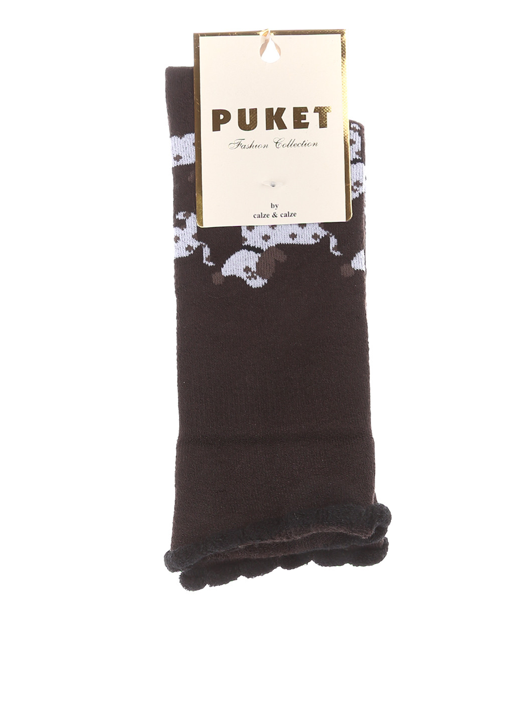 Носки Puket рисунки тёмно-коричневые повседневные