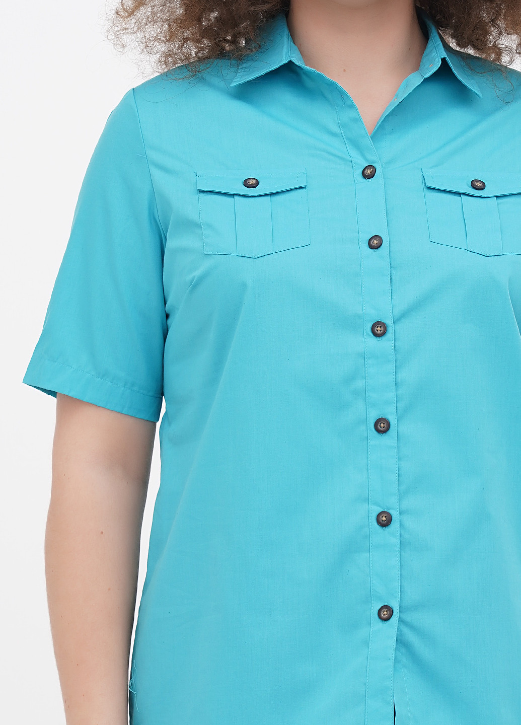 Голубой кэжуал рубашка однотонная Minus