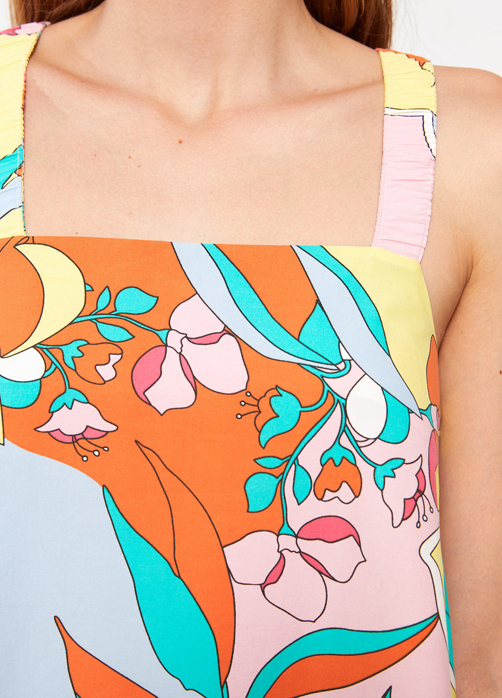 Комбинированное кэжуал платье а-силуэт LC Waikiki с абстрактным узором