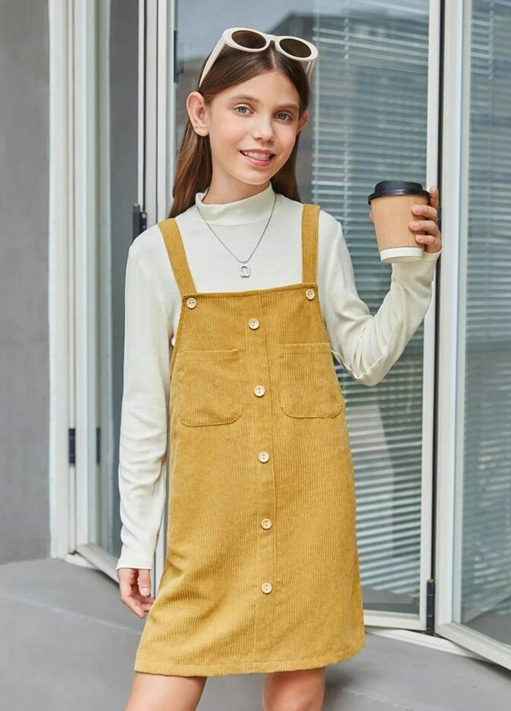 Комбінований літній костюм (светр, сарафан) SHEIN