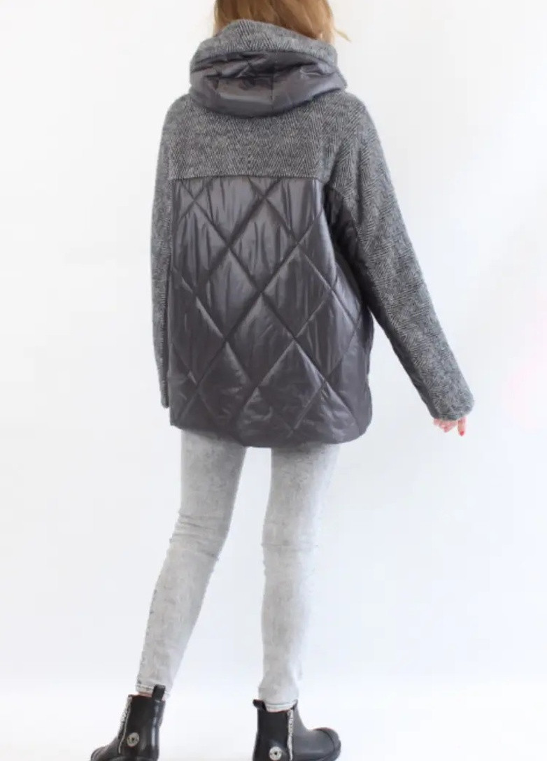 Графітова демісезонна жіноча куртка оверсайз в забарвленні графіт Lora Duvetty