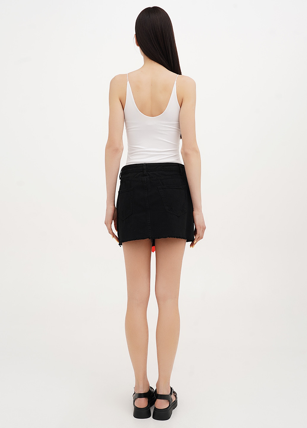 Черная джинсовая, кэжуал однотонная юбка Joie Clair