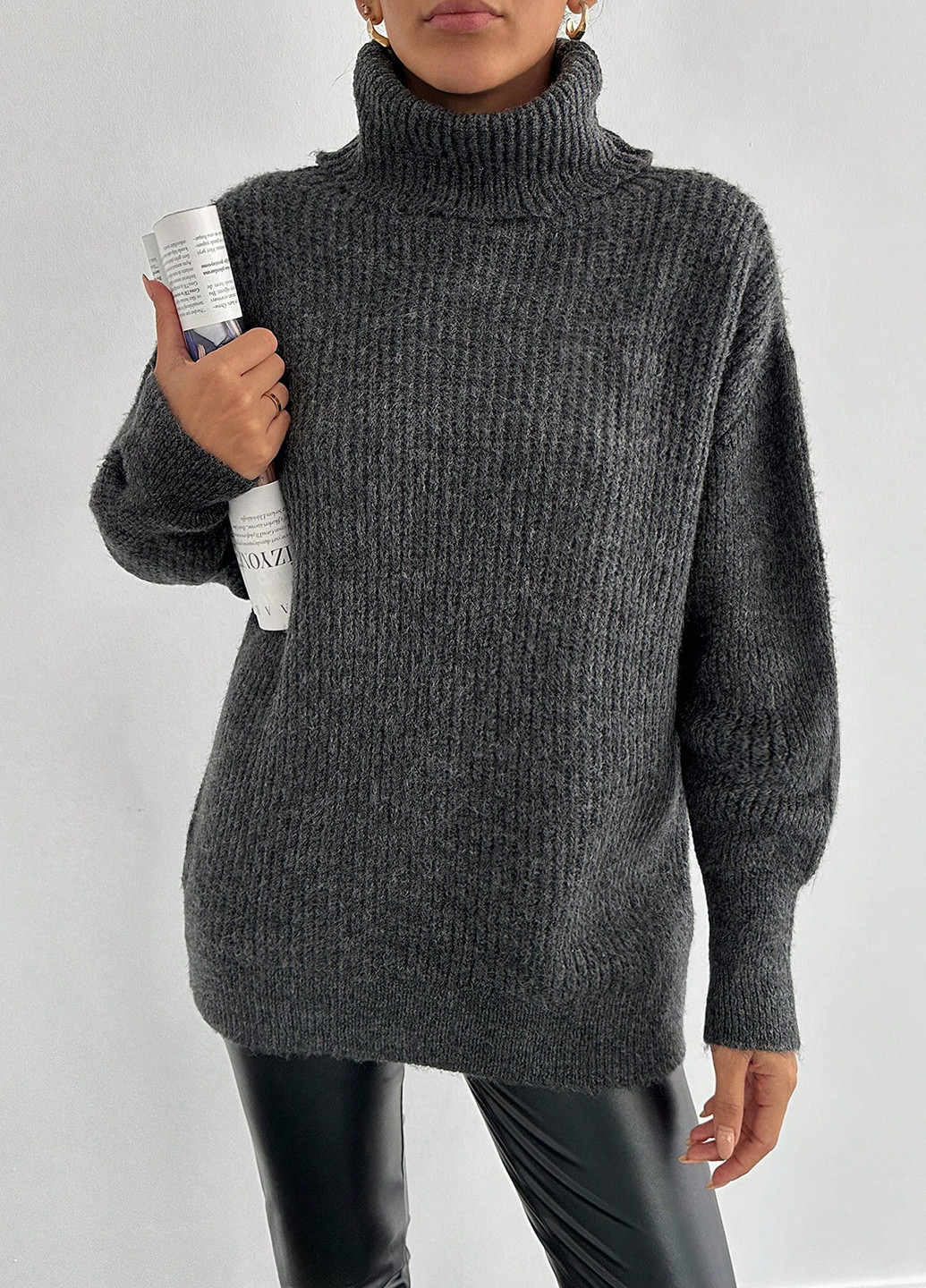 Темно-серый демисезонный свитер SHEIN