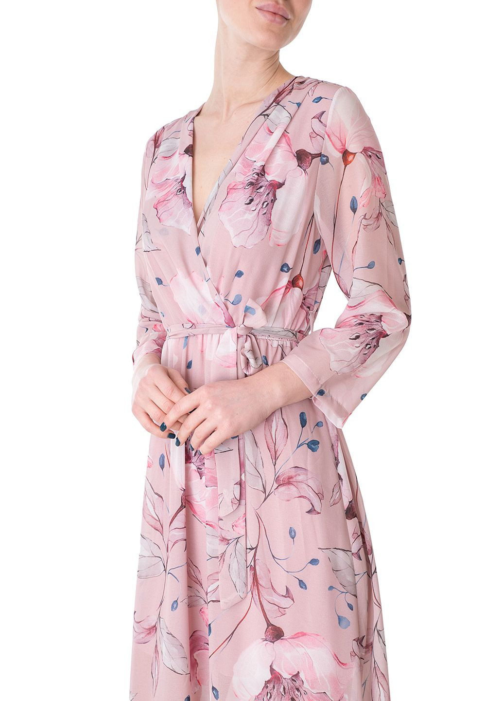 Розовое кэжуал платье Joleen с цветочным принтом
