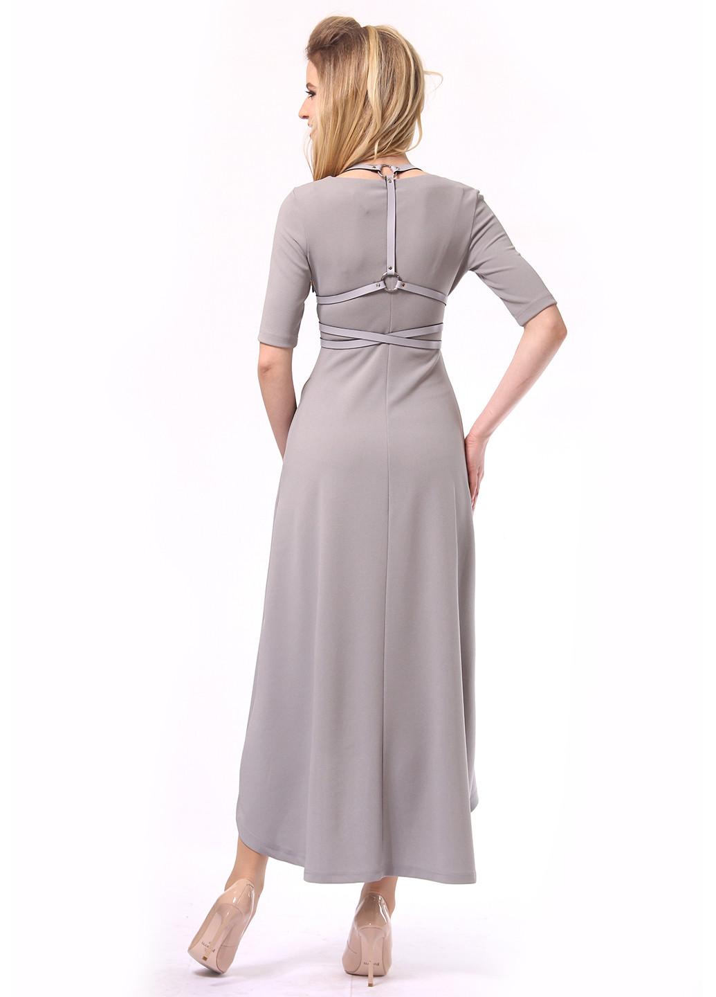 Світло-сіра кежуал сукня, сукня в стилі армпір Lada Lucci однотонна