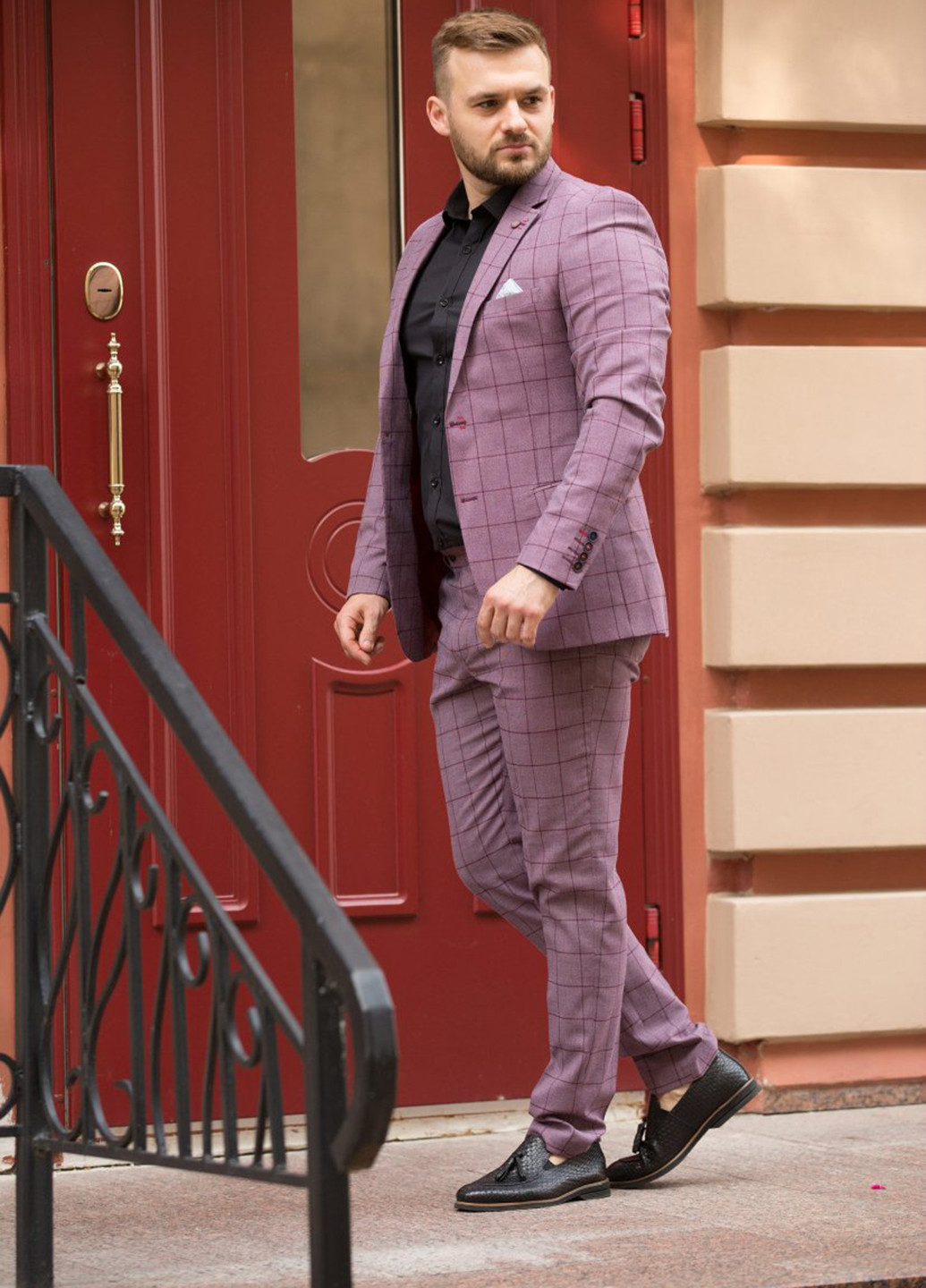 Бордовый демисезонный костюм (пиджак, брюки) брючный Trend Collection