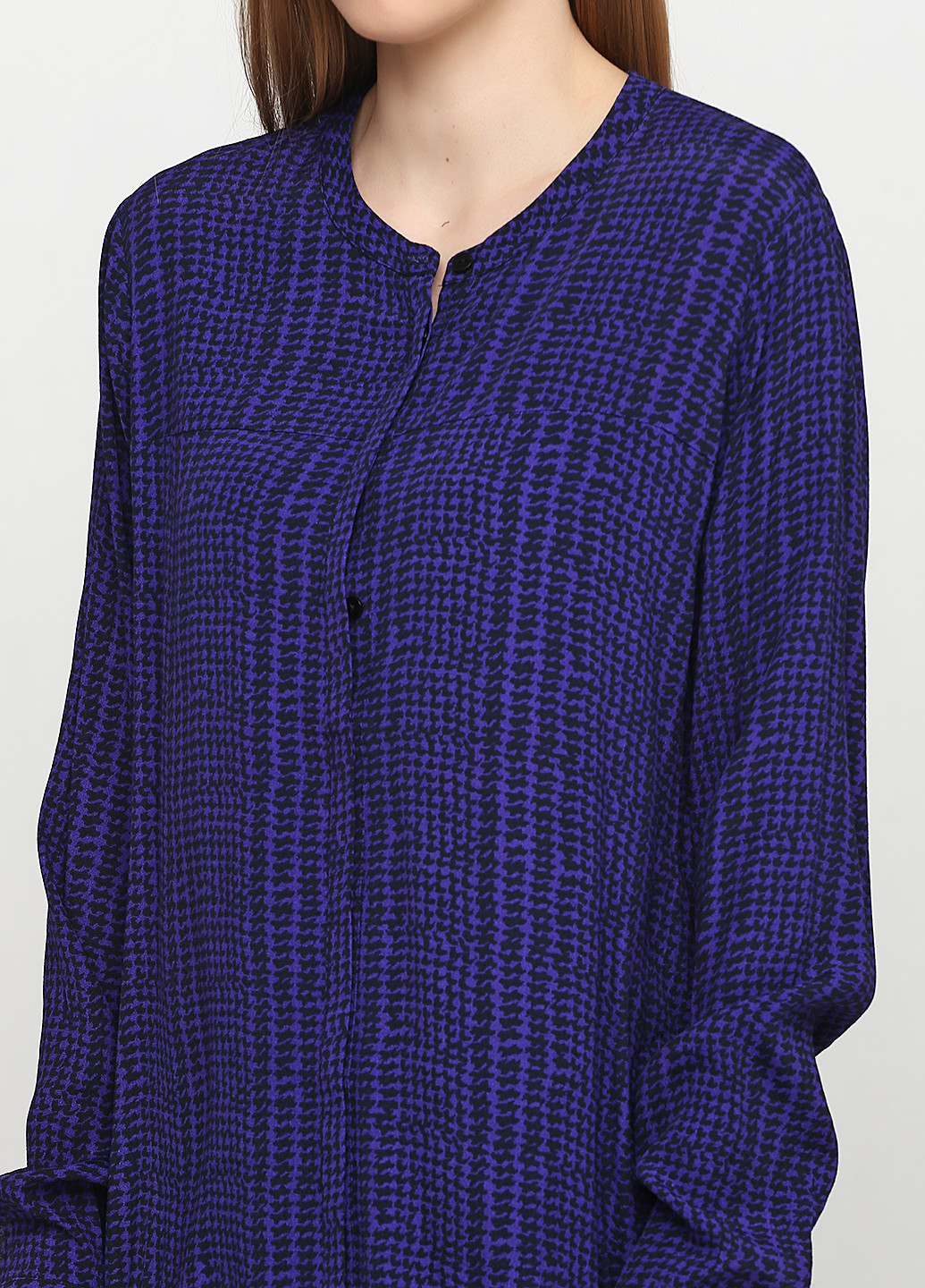 Фиолетовая кэжуал рубашка с узором "гусиная лапка" Minus