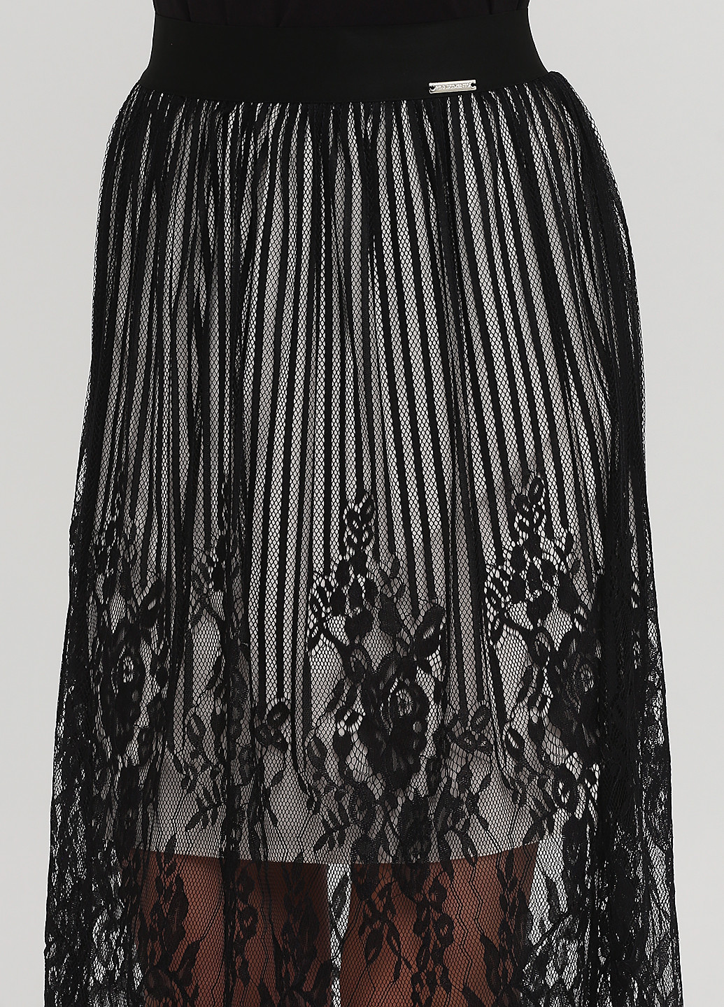 Черная кэжуал однотонная юбка Rinascimento а-силуэта (трапеция)