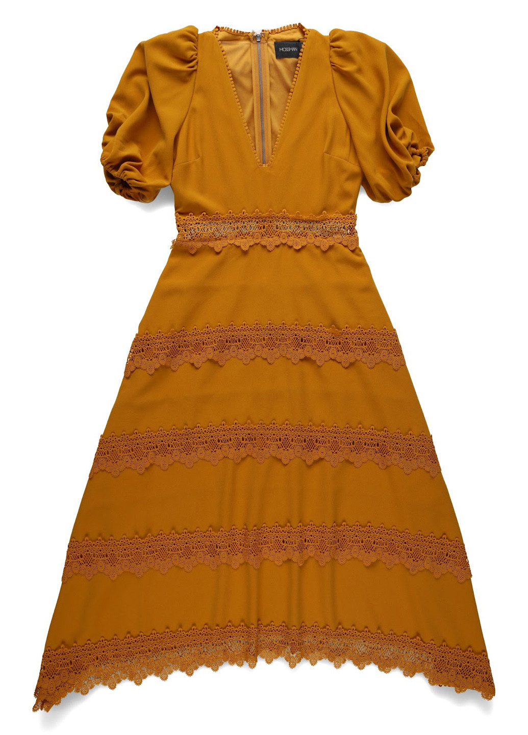 Горчичное кэжуал платье а-силуэт Mossman однотонное
