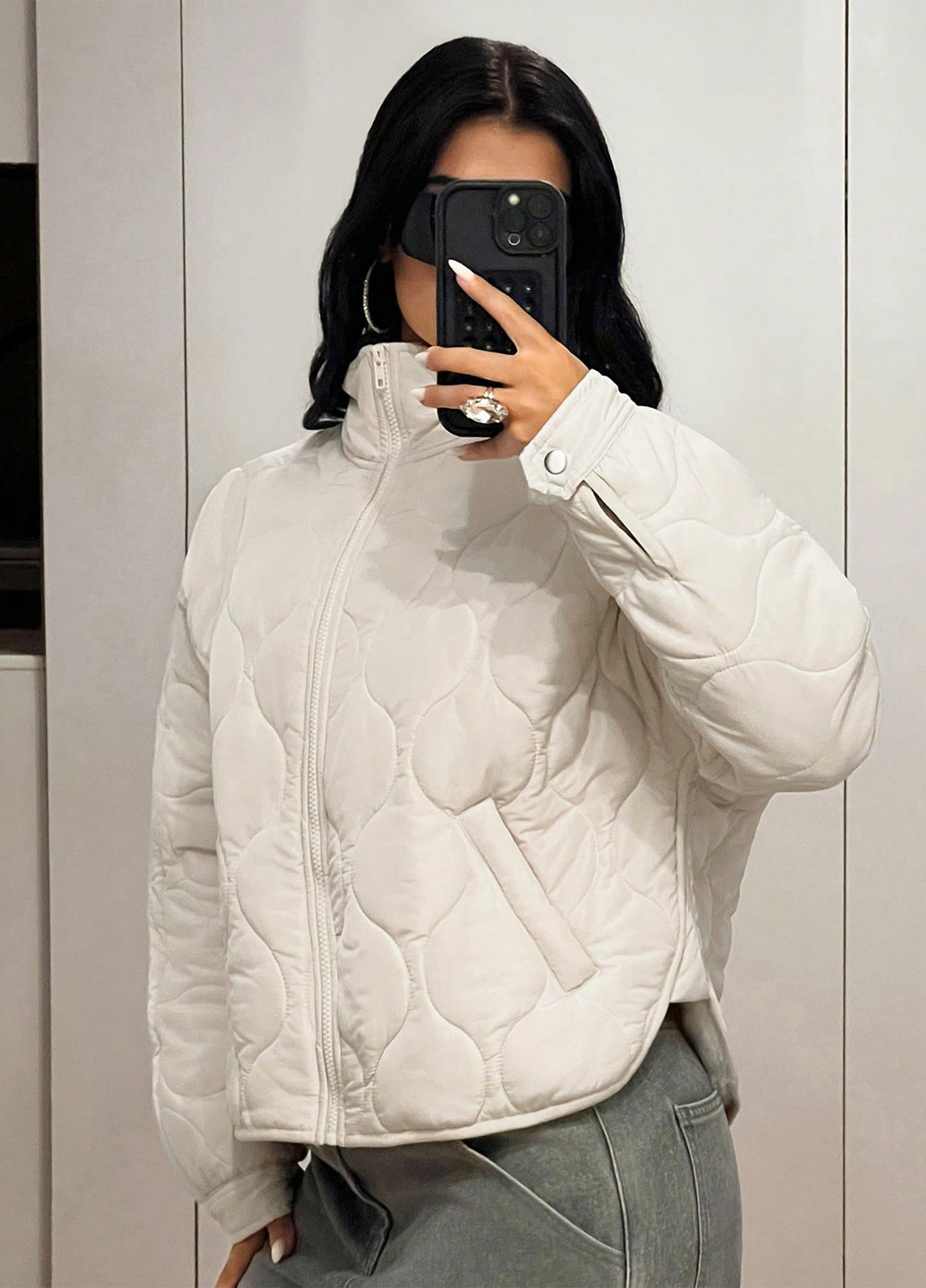 Кремова зимня куртка SHEIN
