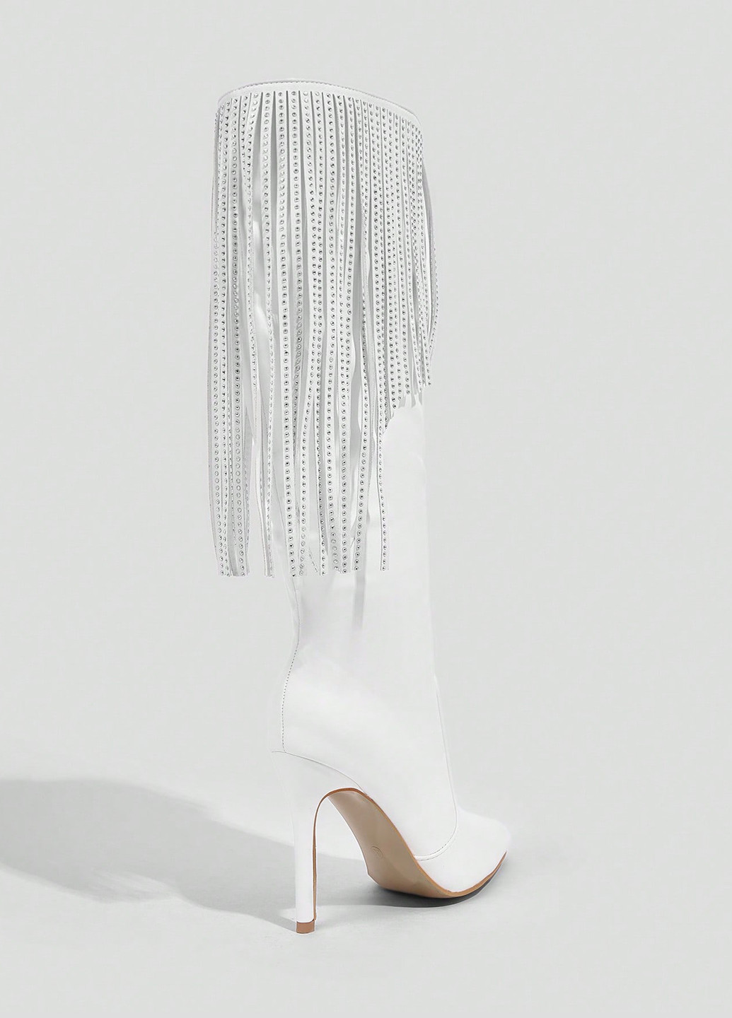 Осенние сапоги SHEIN со стразами, с бахромой