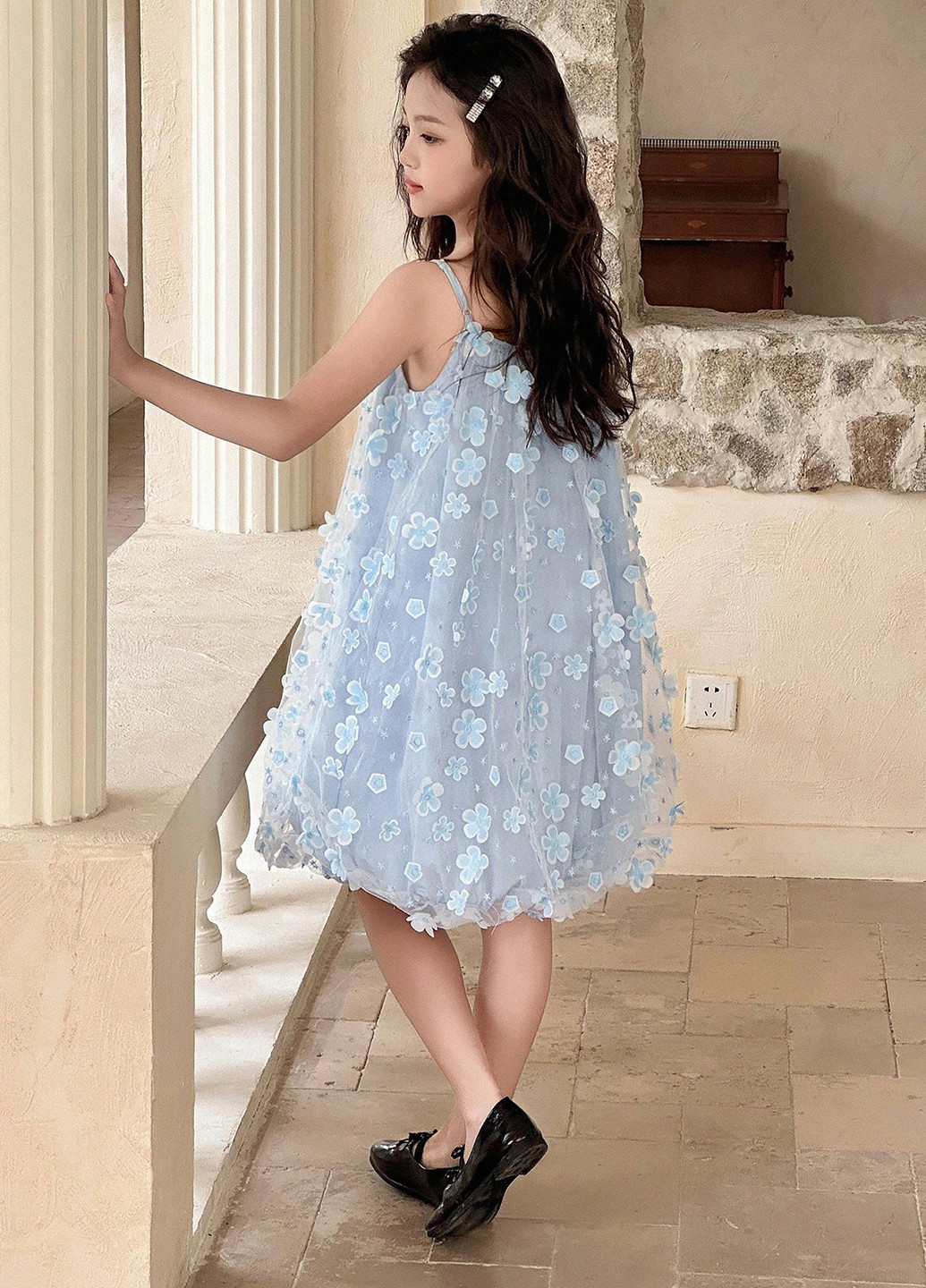 Сіро-голуба сукня SHEIN (367004568)