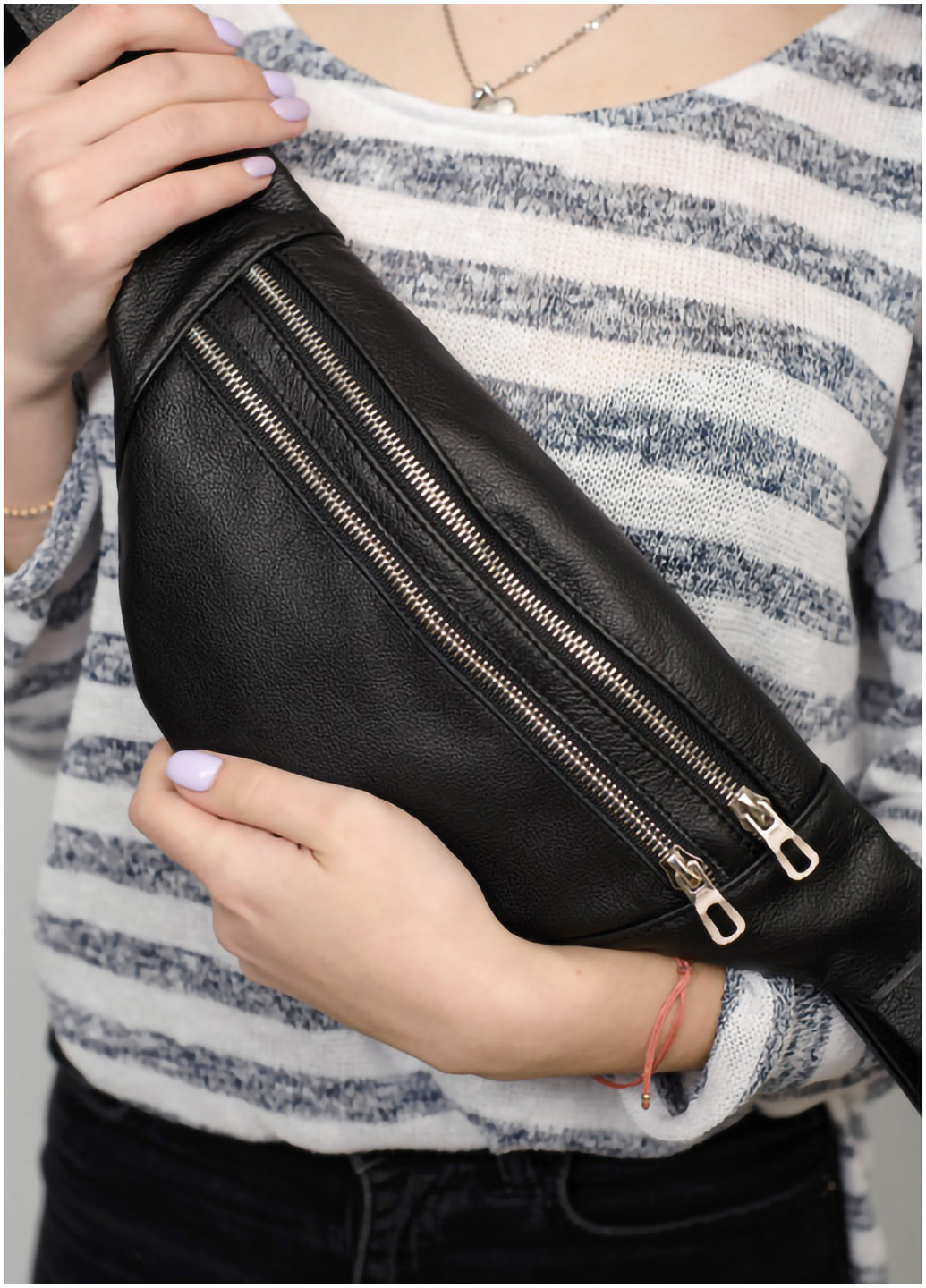 Жіноча шкіряна сумка на пояс 33х14х5 см Sambag (253490426)