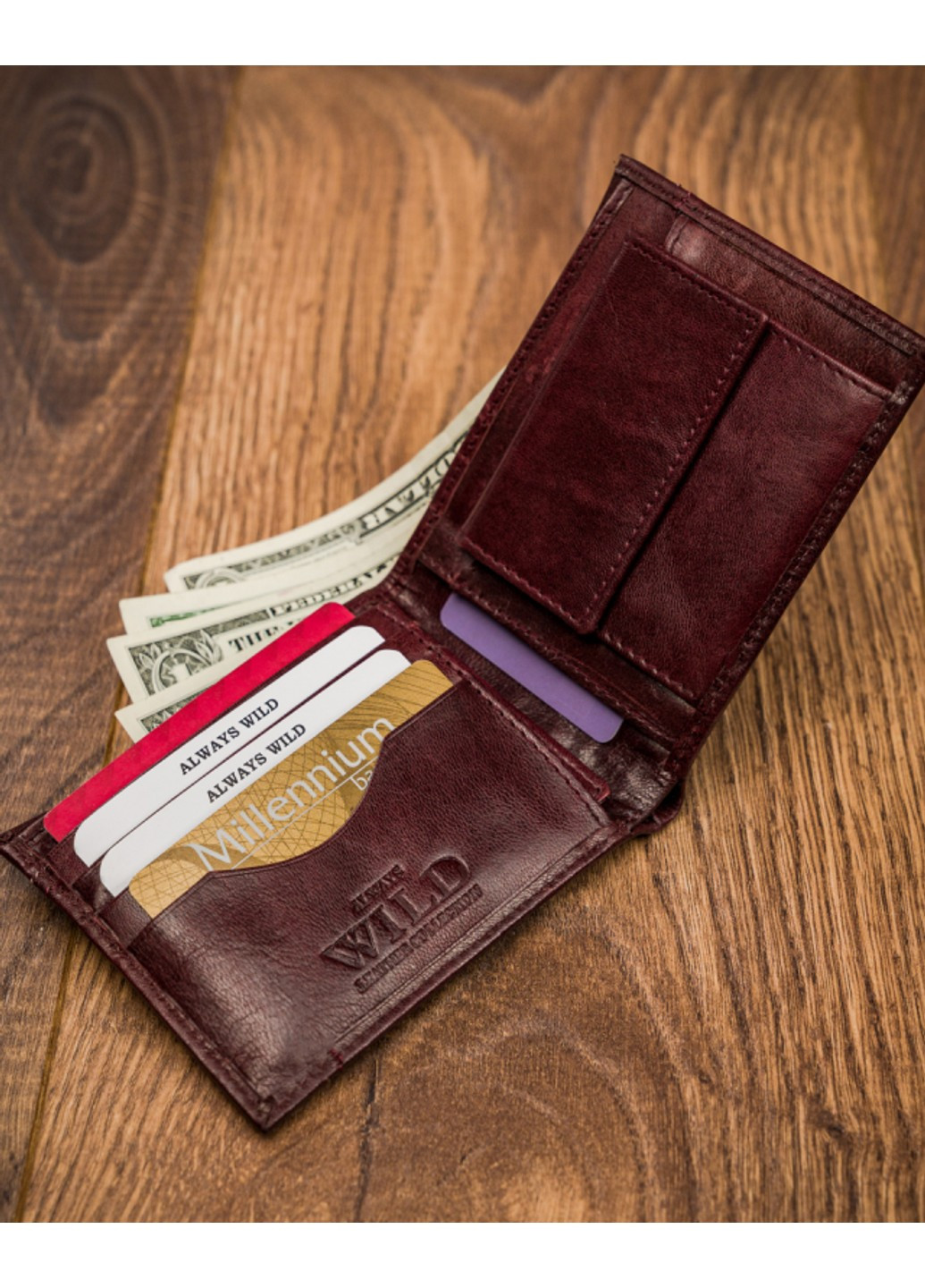 Кошелек мужской кожаный N015-VTK Always Wild (254314618)