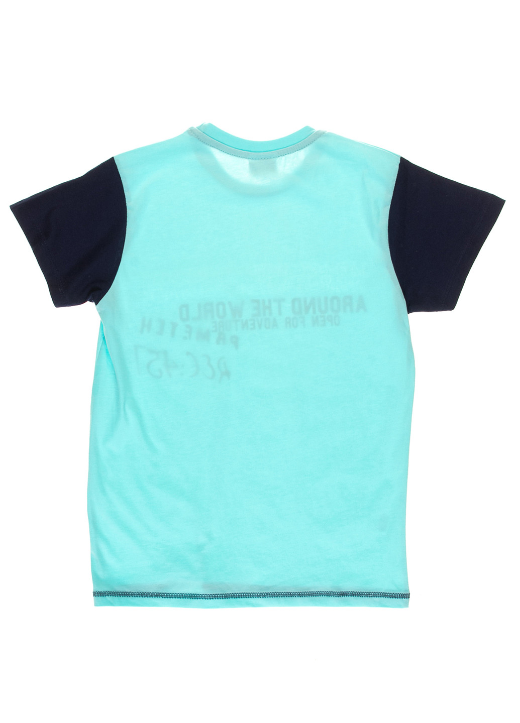 Голубая летняя футболка с коротким рукавом Busen