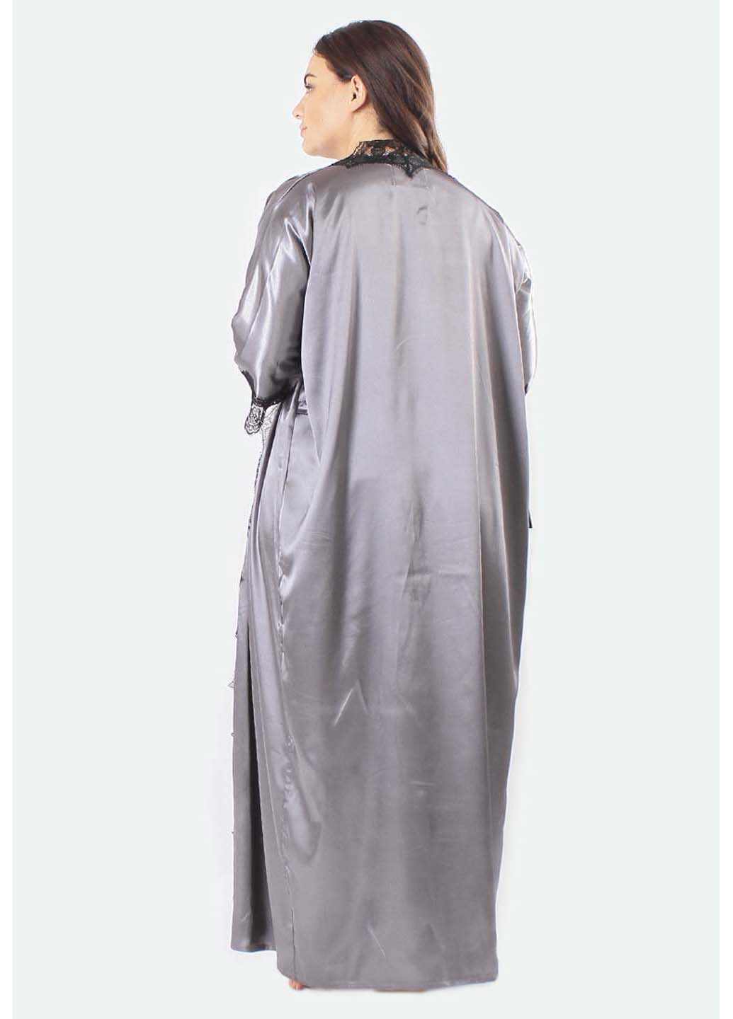 Комбінований демісезонний комплект халат + майка + шорти Ghazel