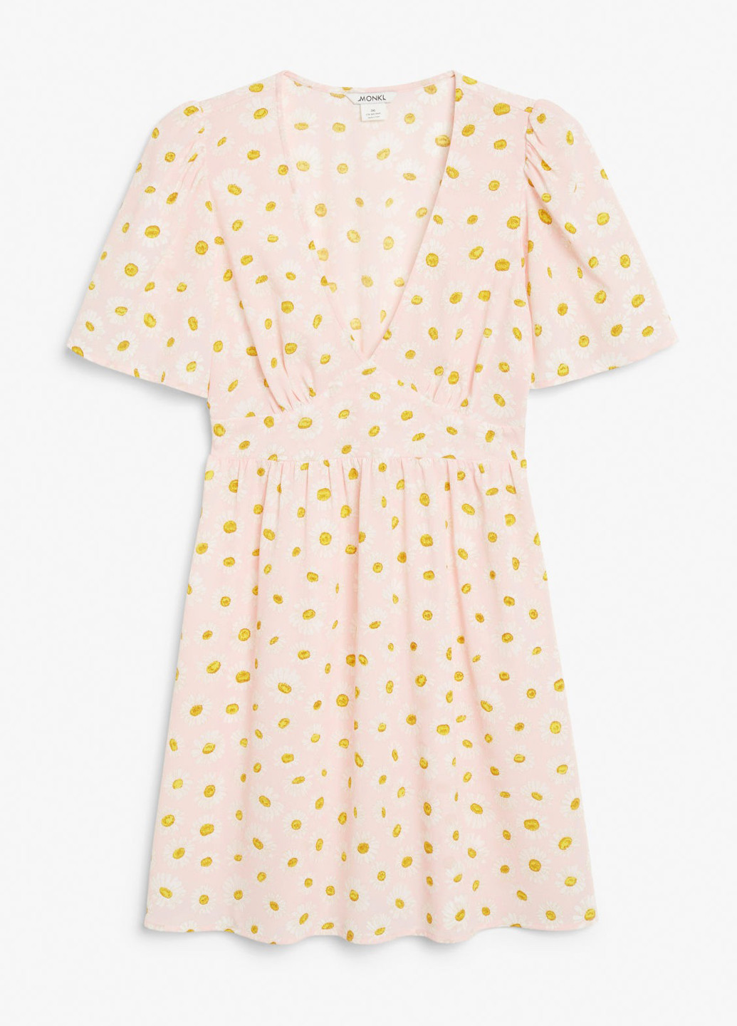 Светло-розовое кэжуал платье а-силуэт Monki с цветочным принтом