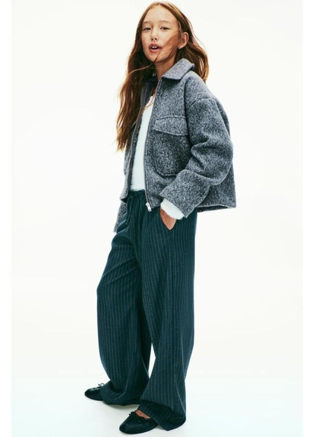 Серая демисезонная куртка куртка-пальто H&M