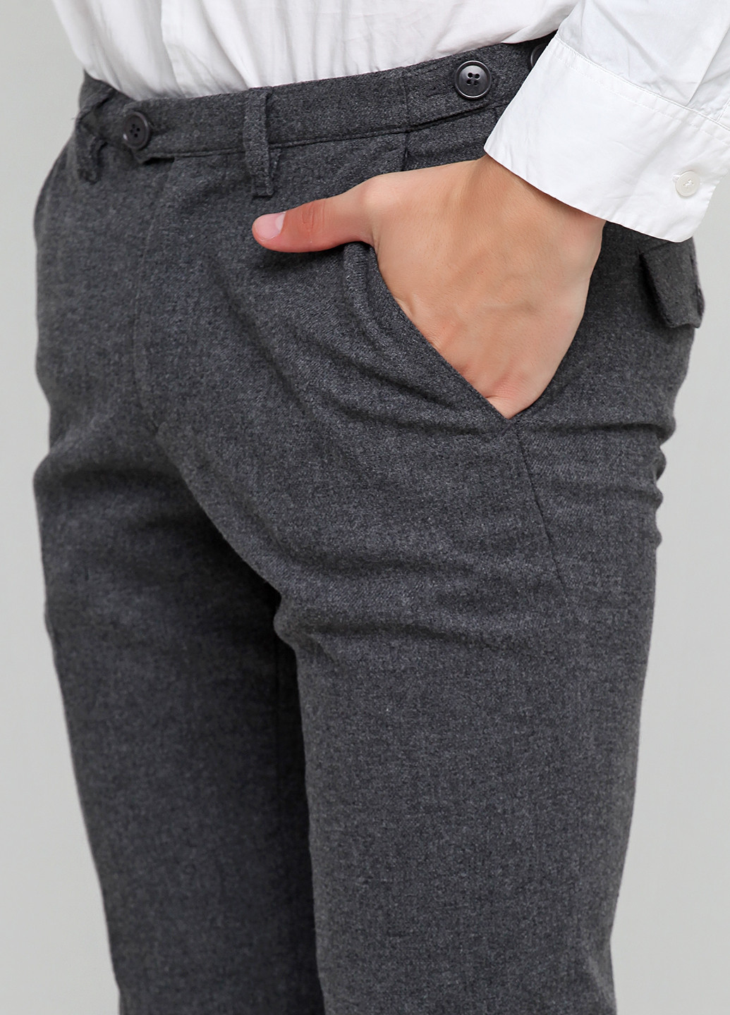 Серые кэжуал демисезонные прямые брюки Drykorn