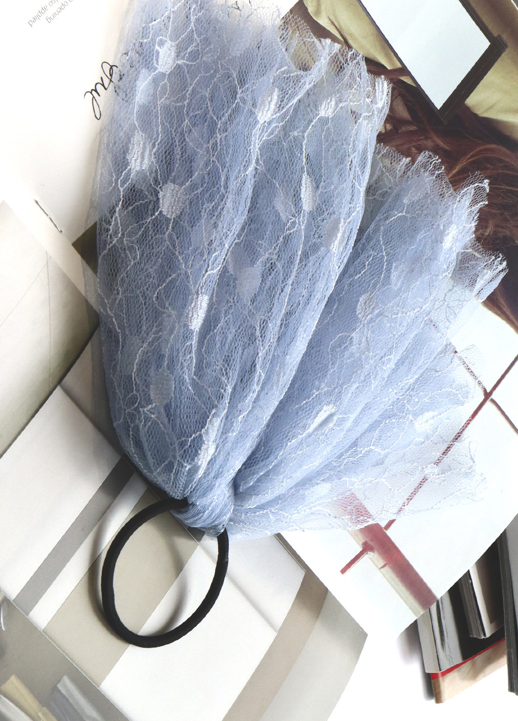 Гумка для волосся "Легкість вітру", голуба, чорна Анна Ясеницька (254771298)